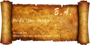 Brájer Andor névjegykártya